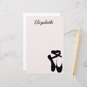 Zwarte balletpuntenschoenen briefpapier