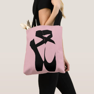 Zwarte balletpuntenschoenen draagtas