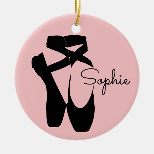 Zwarte balletpuntenschoenen keramisch ornament (Voorkant)