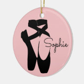 Zwarte balletpuntenschoenen keramisch ornament (Links)