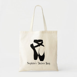 Zwarte balletpuntenschoenen tote bag