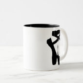 Zwarte balletpuntenschoenen tweekleurige koffiemok (Voorkant rechts)