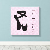 Zwarte balletschoenen en gekleurd canvas afdruk (Insitu (Houten vloer))