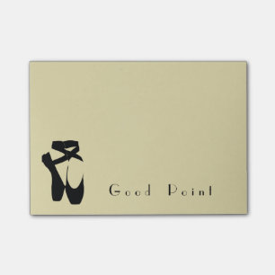 Zwarte balletschoenen en gekleurd post-it® notes