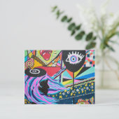 Zwarte ballon briefkaart (Staand voorkant)