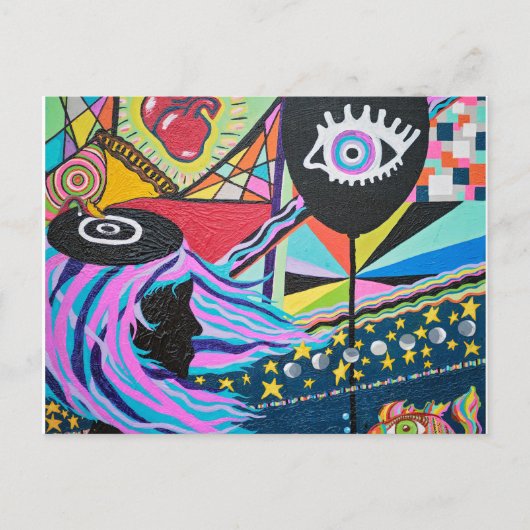 Zwarte ballon briefkaart (Voorkant)