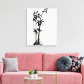 Zwarte bamboe - inkt canvas afdruk (Insitu (Woonkamer))