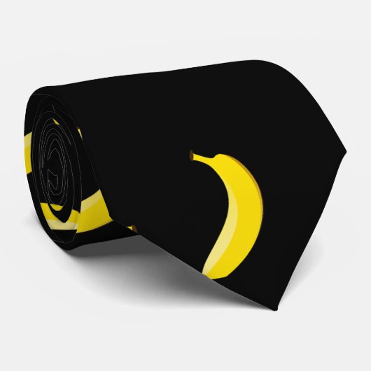 Zwarte banaan stropdas (Opgerold)