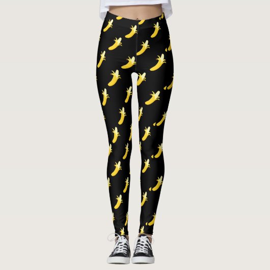 Zwarte banaanLeggings Leggings (Voorkant)