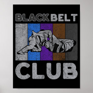 Zwarte Band Club Vintage BJJ Braziliaans Jiu Jitsu Poster