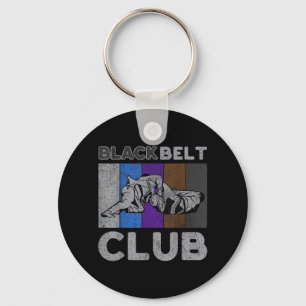 Zwarte Band Club Vintage BJJ Braziliaans Jiu Jitsu Sleutelhanger