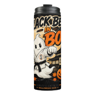 Zwarte Band in Boo Halloween Karate-beker Thermosbeker