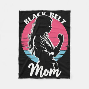 Zwarte Band Moeder Martial Arts Karate Jiu-jitsu T Fleece Deken