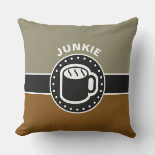 Zwarte banner & BROWN-rechthoek + uw ideeën Buitenkussen