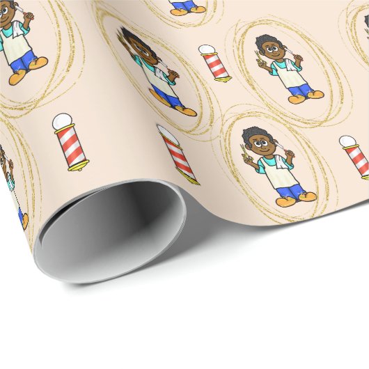 Zwarte-Barberwrapppapier Cadeaupapier (Rol Hoek)