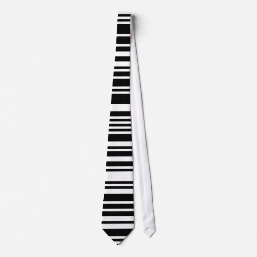 Zwarte Barcode Necktie Stropdas (Voorkant)