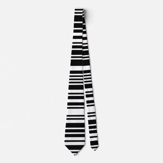 Zwarte Barcode Necktie Stropdas (Voorkant)