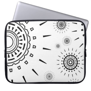 Zwarte barstpatronen op wit laptop sleeve