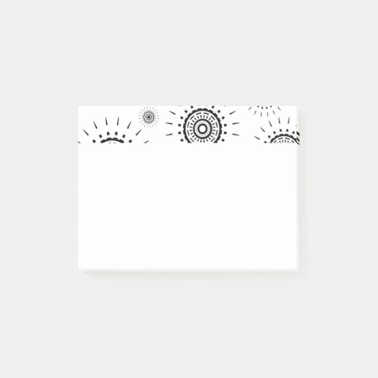 Zwarte barstpatronen op wit post-it® notes (Voorkant)