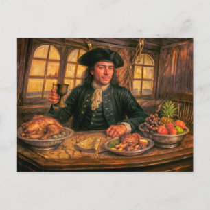 Zwarte Bart Piraat Taverne Portret Briefkaart