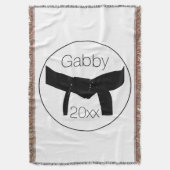 Zwarte basisgordel voor Martiale Kunsten Deken (Voorkant Verticaal)