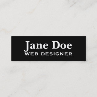 Zwarte basisVisitekaartjes om aan te passen Mini Visitekaartje