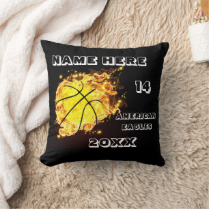 Zwarte Basketball Pillow met Player's Name Kussen