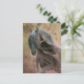 Zwarte Beauty Friese Paard - Ansichtkaart Briefkaart (Staand voorkant)