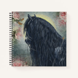 Zwarte Beauty Friesian Horse - laptop Notitieboek