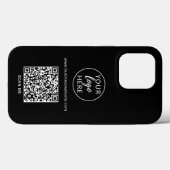Zwarte bedrijfs-QR-code Case-Mate iPhone Case (Achterkant (horizontaal))