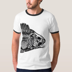 zwarte beenvis t-shirt