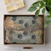 Zwarte Beer Autumn Leafs Tissuepapier (Geschenk)