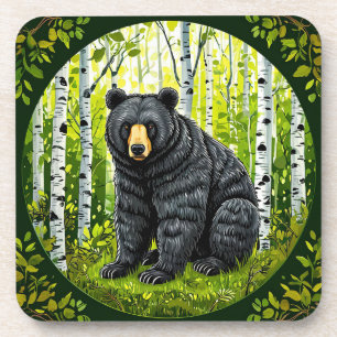 🐻 Zwarte Beer Berk Bos Achterland Geschenk 🍃 Bier Onderzetter