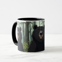 Zwarte Beer Bosbeker – Cute Wildlife Koffiekop G
