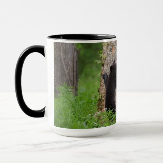 Zwarte Beer Cub | Grote rokerberg Mok (Links)