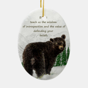 Zwarte Beer Dierentemengids Inspirerend gedistille Keramisch Ornament