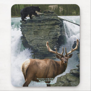 Zwarte Beer & Elk Wildlife Supporter Mousepad Muismat
