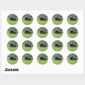 Zwarte Beer en Dandelions Ronde Sticker (Vel)