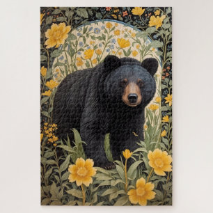 Zwarte Beer en gele boterbloem Legpuzzel
