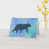 Zwarte Beer en sterretdag Kaart (Gele Bloem)