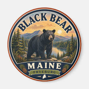 Zwarte Beer Fryeburg Maine Ronde Magneet