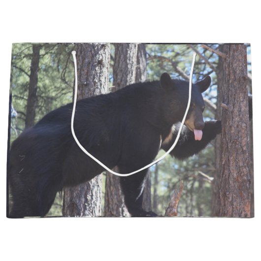 Zwarte Beer Gift Bag Groot Cadeauzakje (Voorkant)