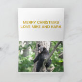 Zwarte beer kerstkaart feestdagen kaart (Binnen)