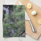 zwarte beer kubus theedoek (Quarter Fold)