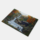 Zwarte Beer moeder en waterval Deurmat (Schuin)