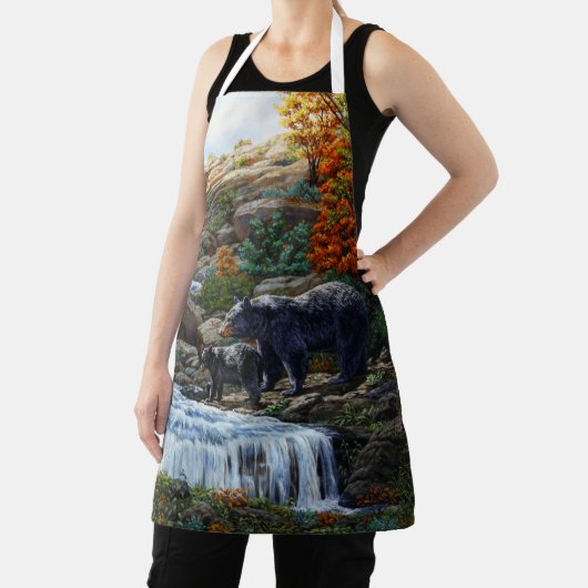 Zwarte Beer moeder en waterval Schort (Insitu)