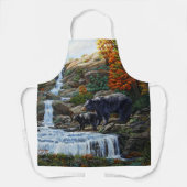 Zwarte Beer moeder en waterval Schort (Voorkant)
