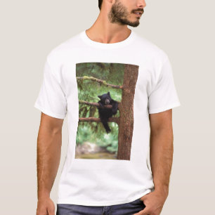 zwarte beer, Ursus americanus, welp in een boom T-shirt