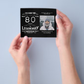 Zwarte begroting 80e uitnodiging op zaterdag flyer (Hand)