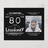 Zwarte begroting 80e uitnodiging op zaterdag flyer (Voorkant)